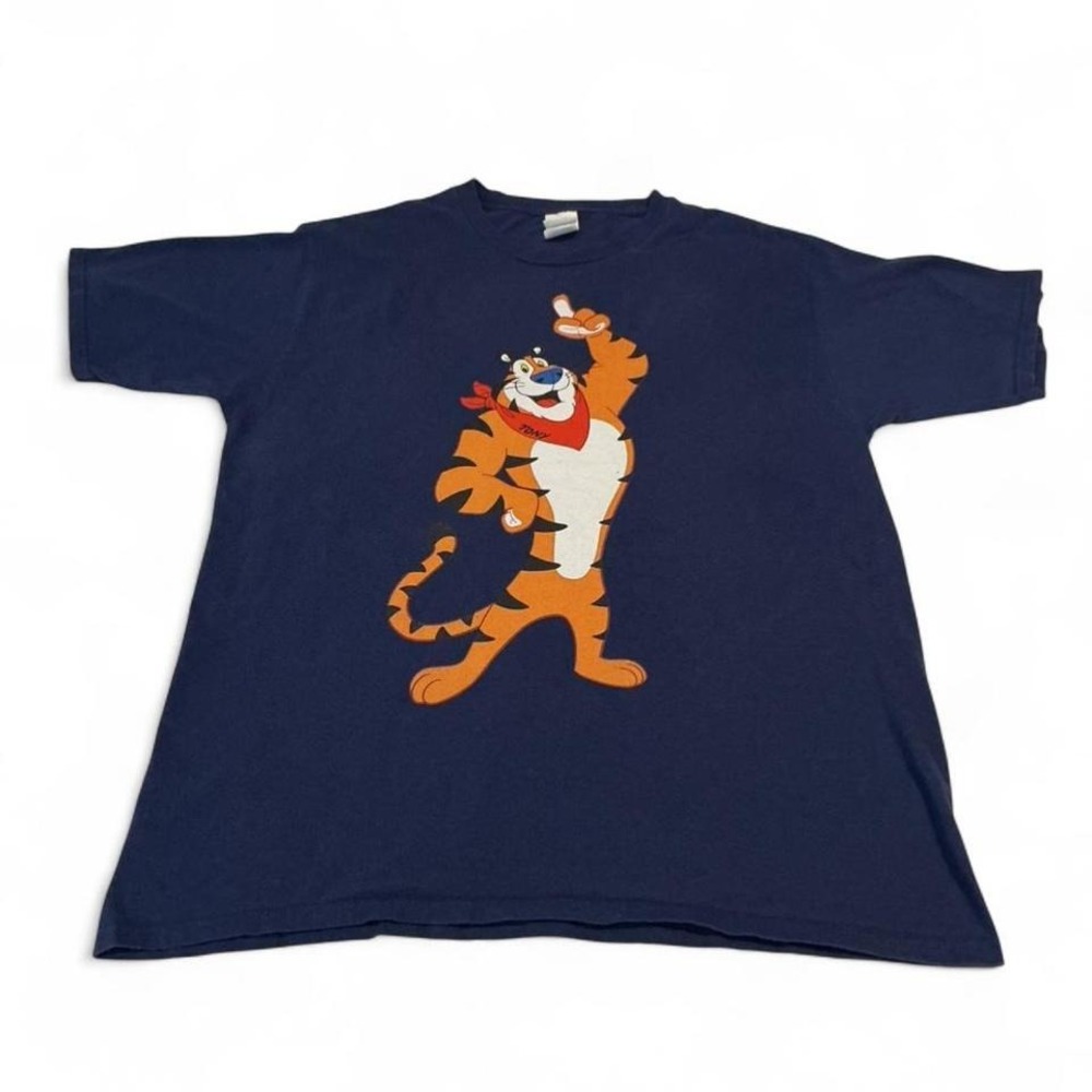 Port & Company Tony the Tiger T-Shirt Mens Large Navy Blue Graphic Tee